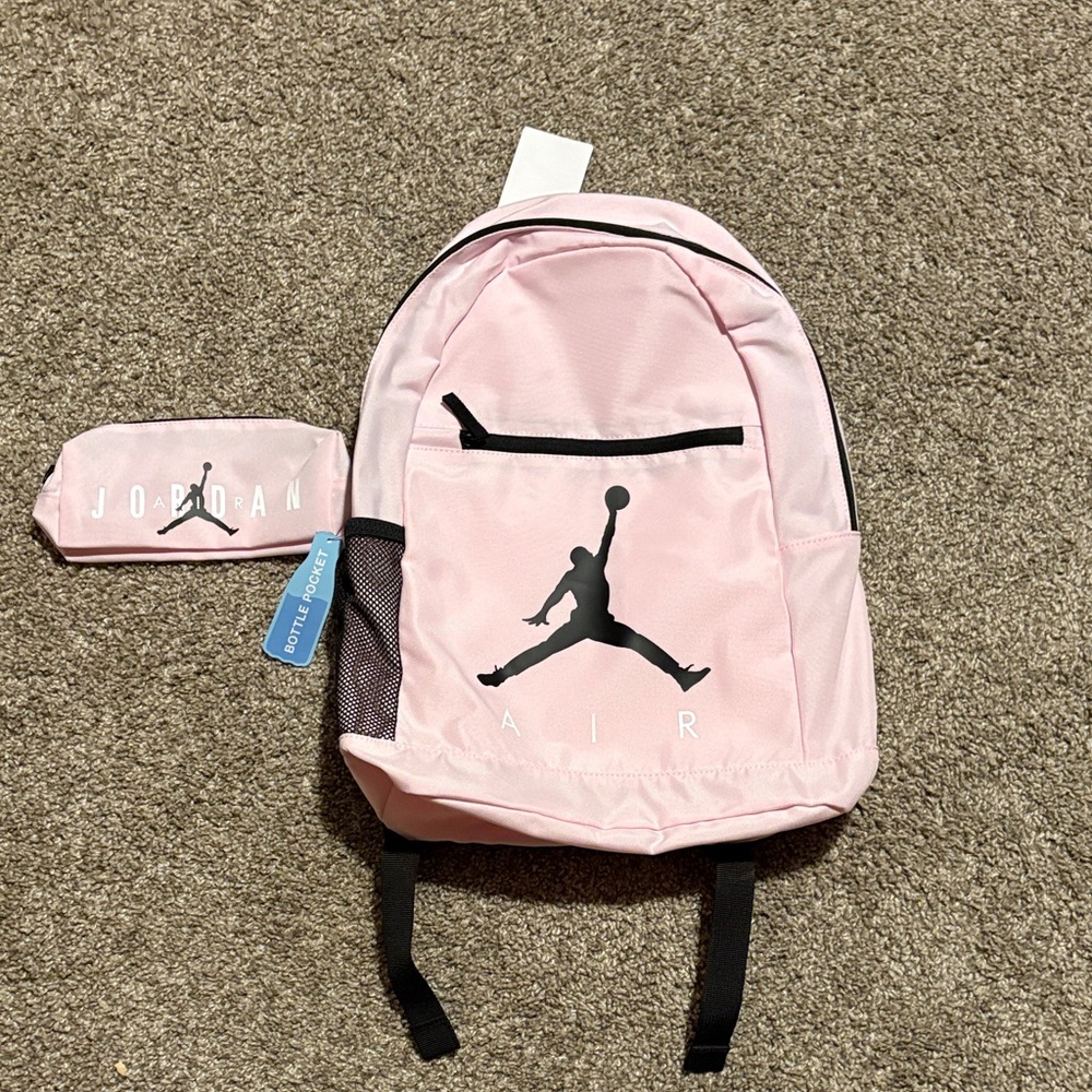 Jordan Light Pink Backpack and Pouch